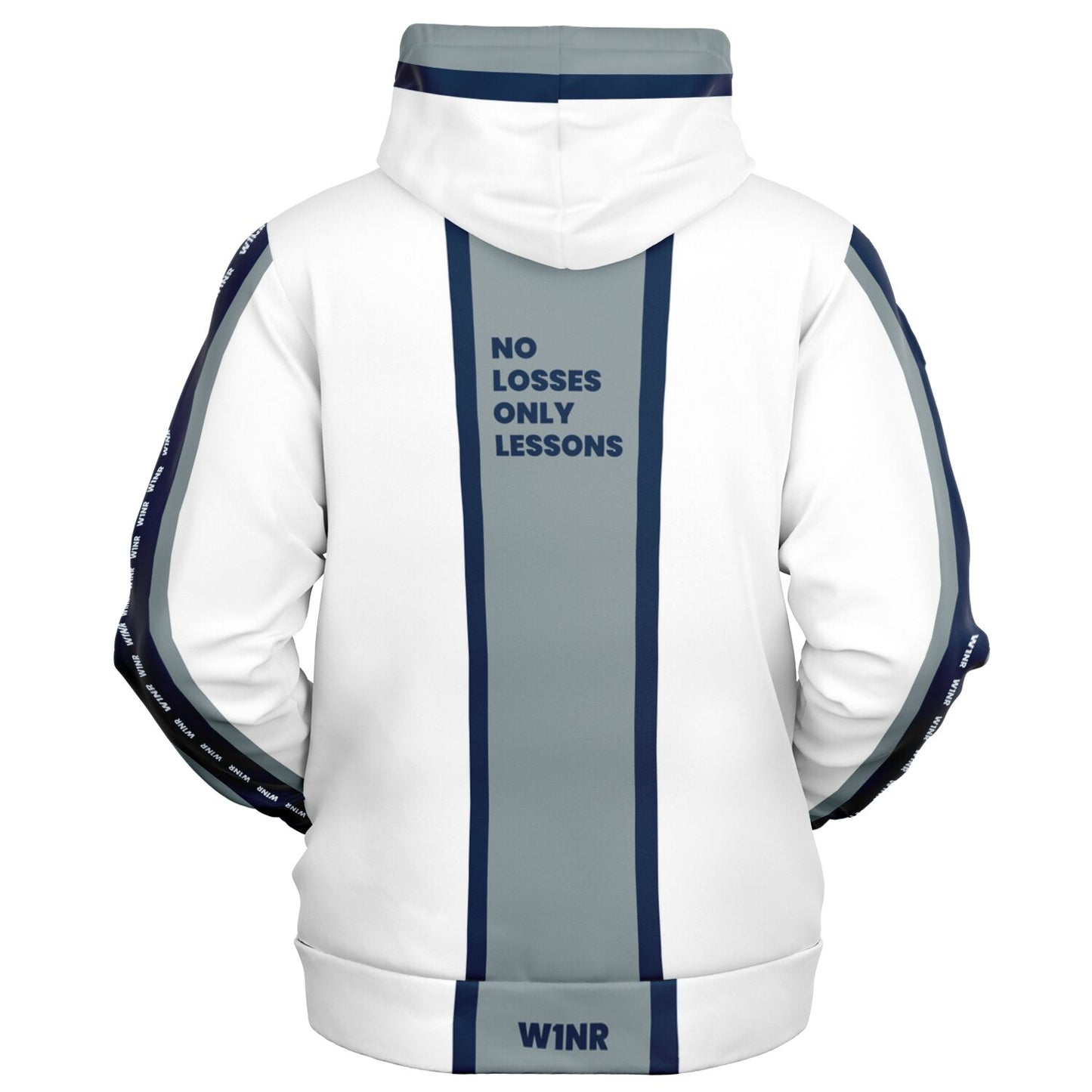 W1NR blue silver Zip-Up Hoodie