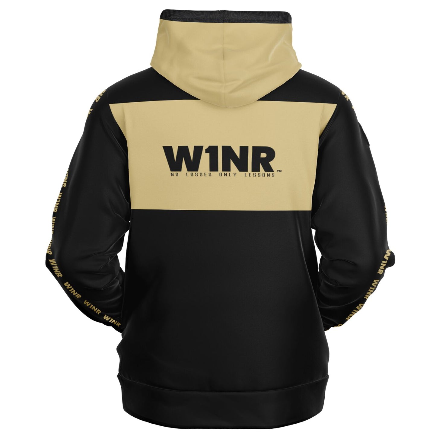 W1NR black and gold Fashion Zip-Up Hoodie