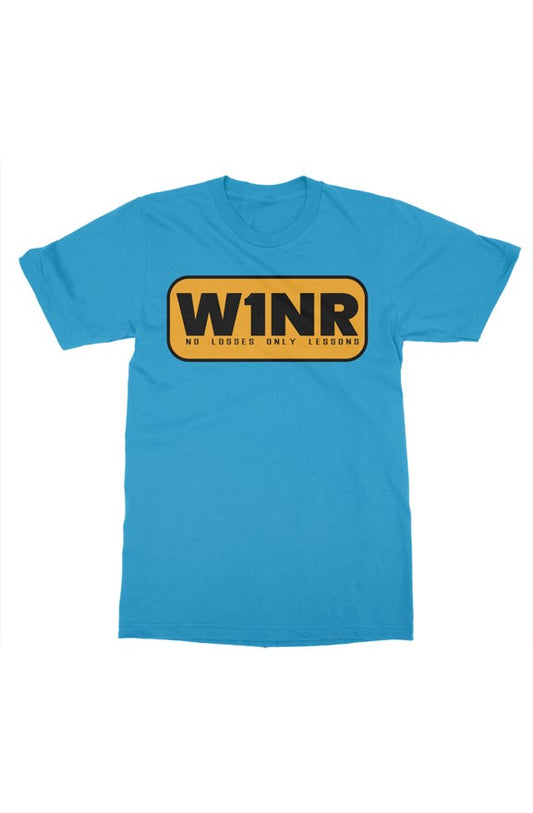 W1NR patch Sapphire mens t shirt