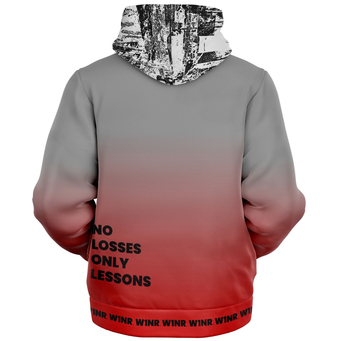 W1NR Red & Grey Fade Microfleece Ziphoodie