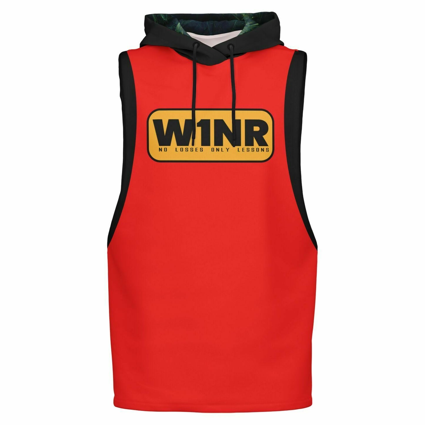 W1NR red and black Armhole Hoodie