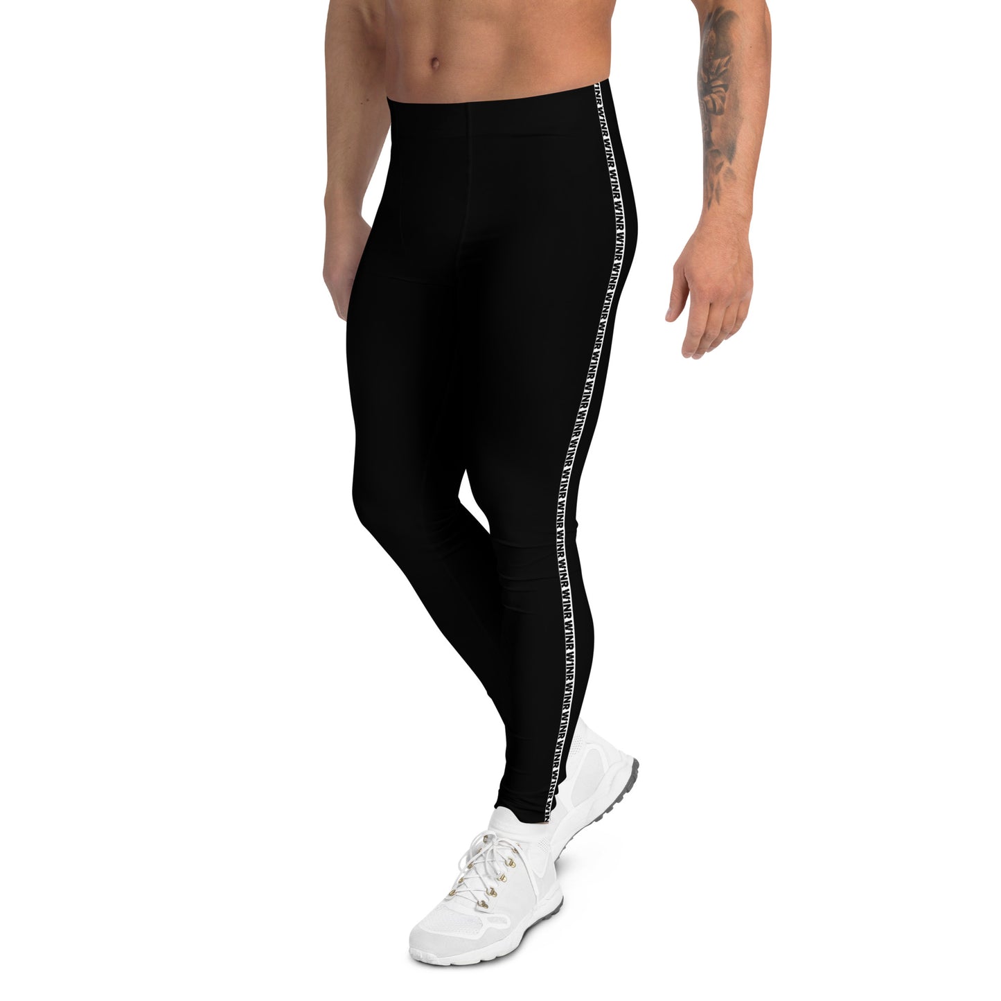 W1NR Strip Men's Black Leggings