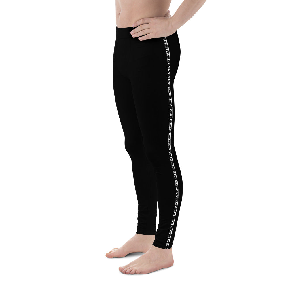 W1NR Strip Men's Black Leggings