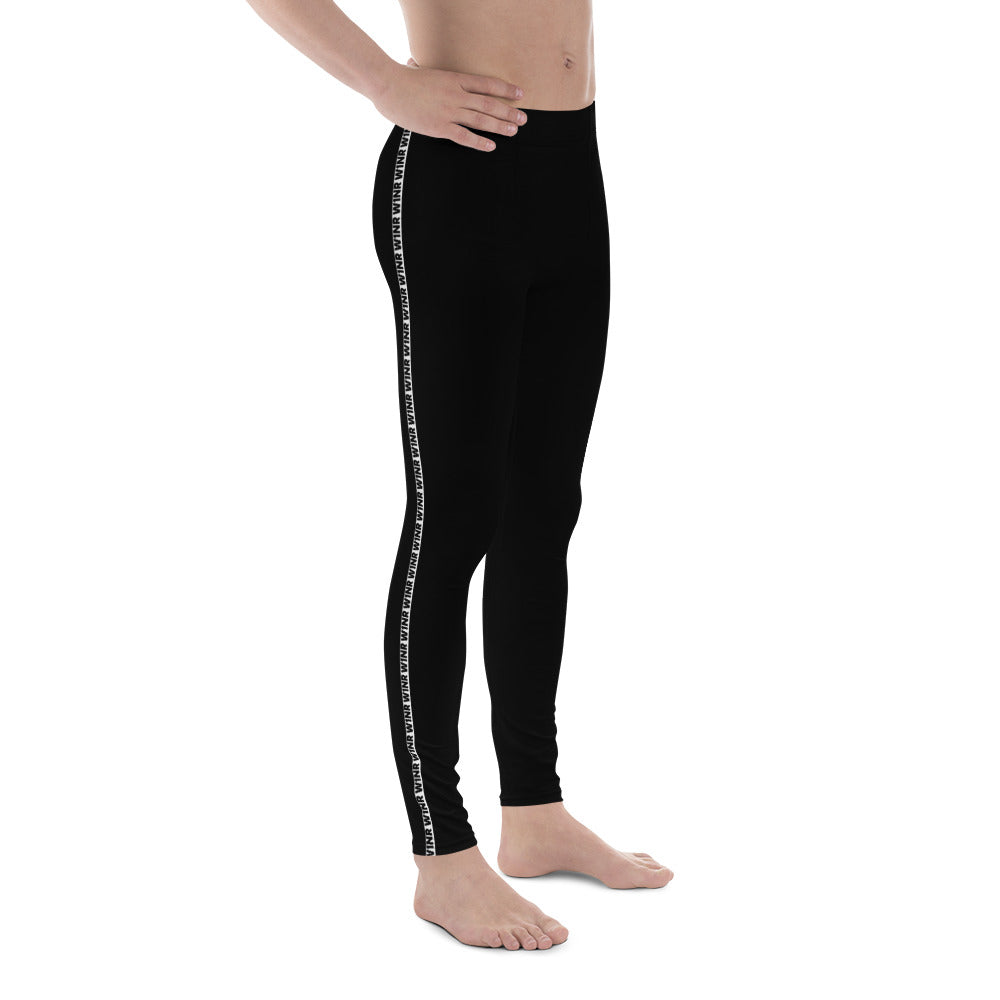 W1NR Strip Men's Black Leggings