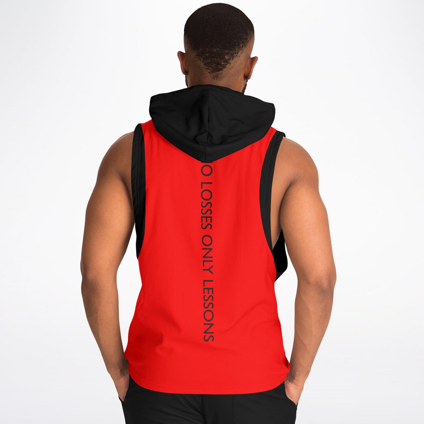 W1NR red and black Armhole Hoodie