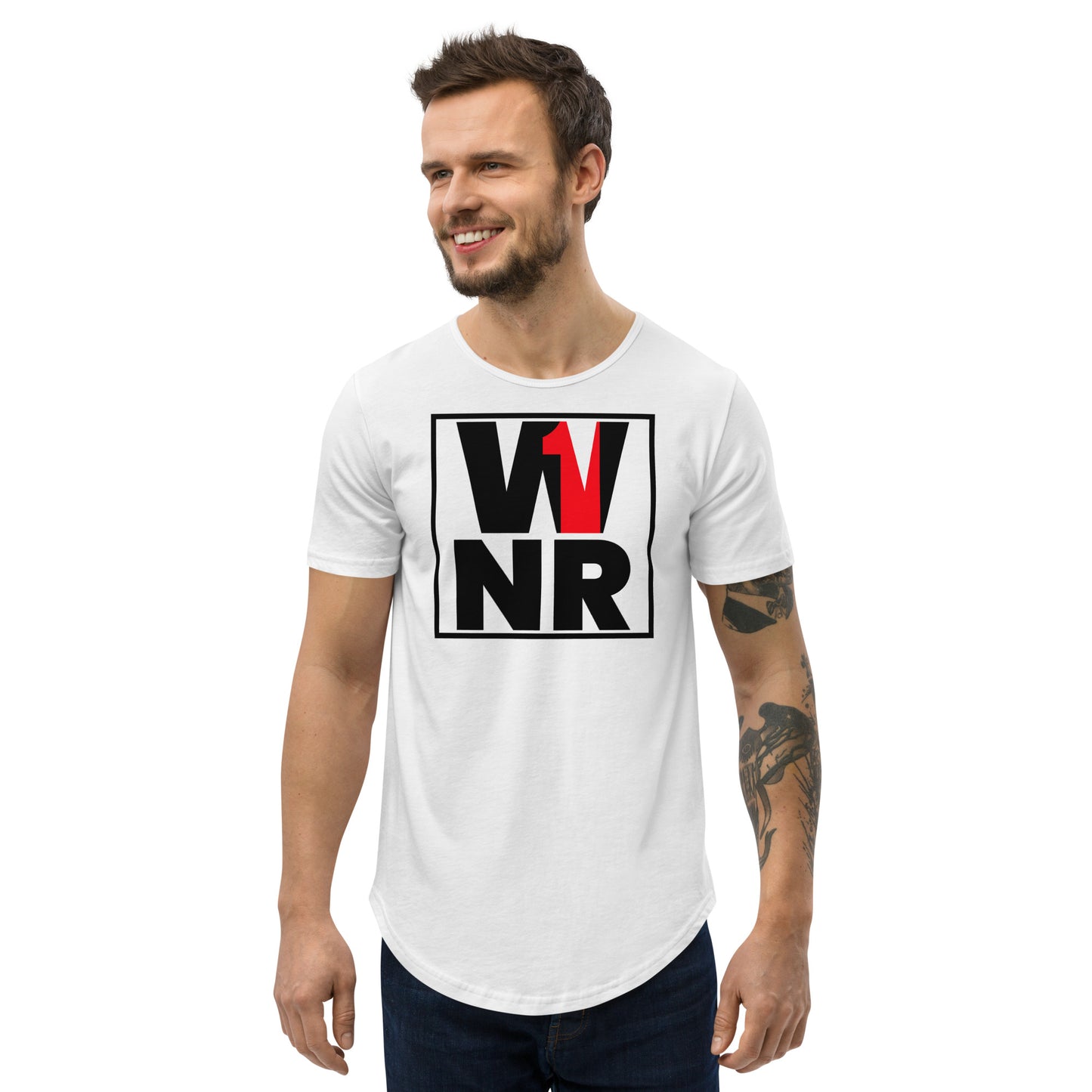 W1NR square Men's Curved Hem T-Shirt