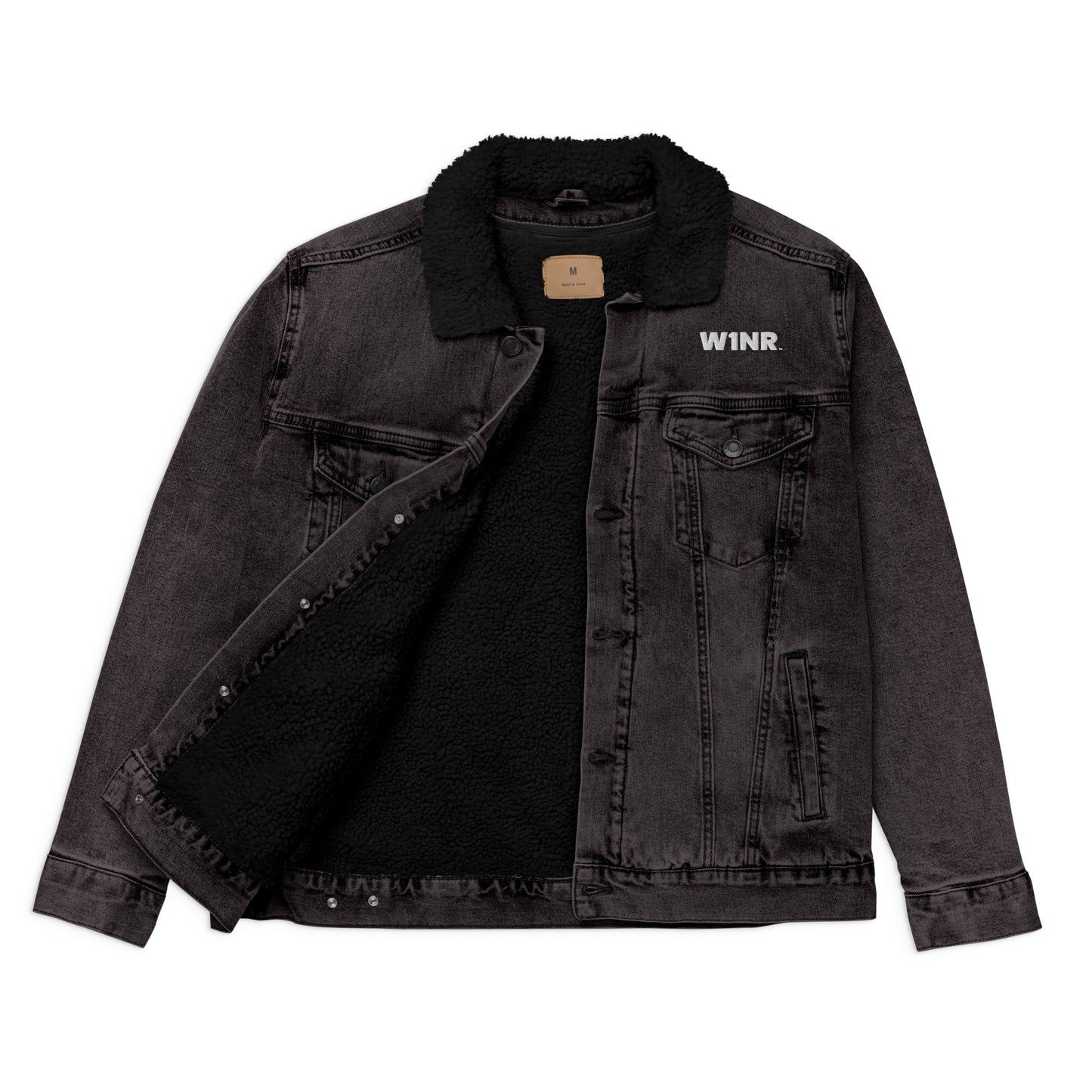 W1NR Unisex denim sherpa jacket