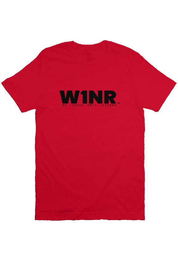 W1NR black on red T Shirt