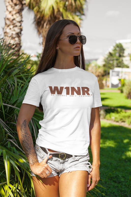 W1NR Brown logo T Shirt